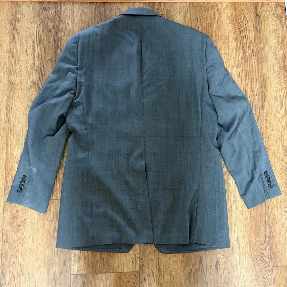 Ralph Ralph Lauren Mens Gray Glen Plaid Wool Suit Set Blazer 44L Pant 38x32 FLAW